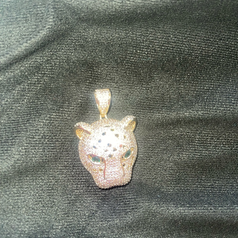 beautiful golden panther pendant with 14k gold plating big one